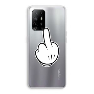 Middle finger black: Oppo A94 5G Transparant Hoesje