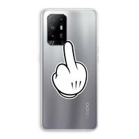 Middle finger black: Oppo A94 5G Transparant Hoesje