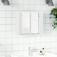 Badkamerkast met spiegel en LED 60x12x45 cm acryl wit