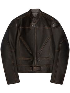 Courrèges veste Racer Patina en cuir - Marron