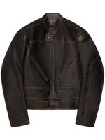 Courrèges veste Racer Patina en cuir - Marron