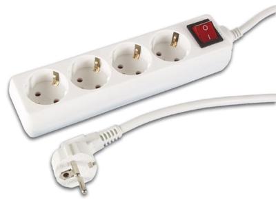 Contactdoos met 4 stopcontacten en schakelaar 3 m kabel randaarde - Velleman