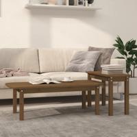 2-delige Salontafelset massief grenenhout honingbruin - thumbnail