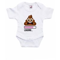 Baby rompertje - Loading Poop - wit/roze - babyshower/kraamcadeau