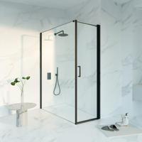 Fortifura Galeria Douchecabine - 60x160x200 - Profiel veiligheidsglas - anti kalk - mat zwart SW1122468/SW797918/SW797905