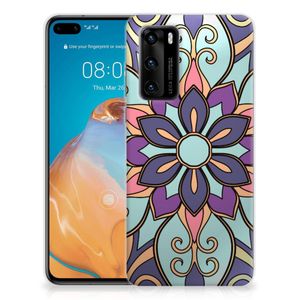 Huawei P40 TPU Case Purple Flower