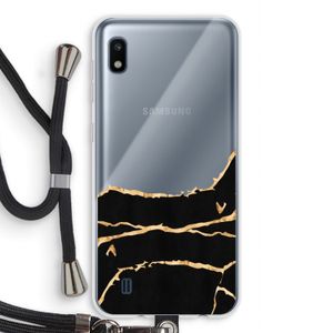 Gouden marmer: Samsung Galaxy A10 Transparant Hoesje met koord