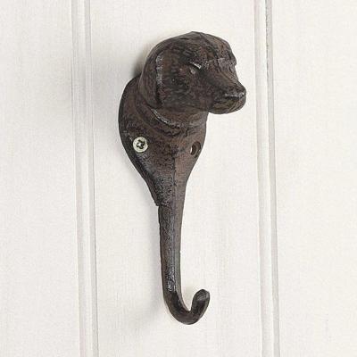 Jas haak buiten &apos;Dog&apos; cast iron giet ijzer wand modern 120mm