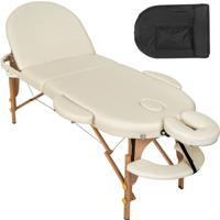 tectake® - Massagetafel ovaal - 5 cm matras - in hoogte verstelbaar, incl. accessoires - beige - 404372 - thumbnail