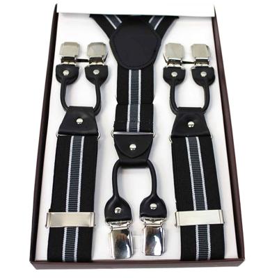 Banned Nicolas Rockabilly Bretels Zwart Grijs