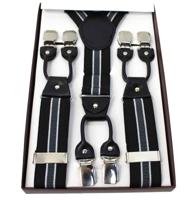 Banned Nicolas Rockabilly Bretels Zwart Grijs