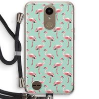 Flamingoprint groen: LG K10 (2017) Transparant Hoesje met koord