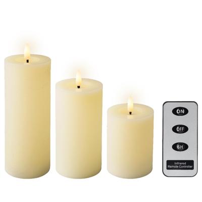LED Kaarsenset wax 3-delig crème