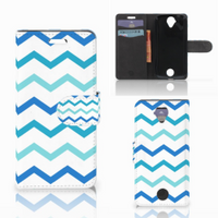 Acer Liquid Z330 Telefoon Hoesje Zigzag Blauw - thumbnail