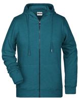 James & Nicholson JN8025 Ladies´ Zip-Hoody - /Petrol-Melange - 3XL