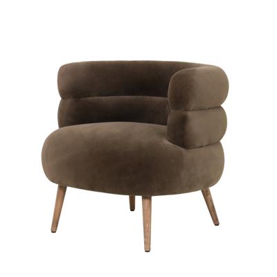 Fauteuil Nelly donkerbruin met bont