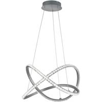 LED Hanglamp 26W Dimbaar RGBW met Afstandsbediening - Mat Grijs Aluminium - Warm Wit 3000K