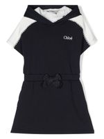 Chloé Kids robe à logo brodé - Bleu