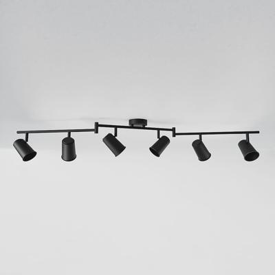 Riga - LED plafondlamp - 6 spots - Draaibaar en dimbaar - GU10 - Kantelbaar - Plafondspot - IP20 voor binnen - Zwart
