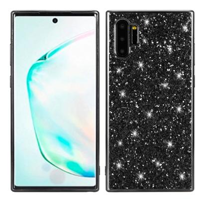 Plating glittery poeder schokbestendig TPU Case voor Galaxy Note 10 + (zwart)