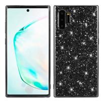Plating glittery poeder schokbestendig TPU Case voor Galaxy Note 10 + (zwart)