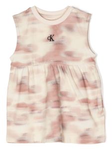 Calvin Klein Kids robe en coton à logo imprimé - Marron