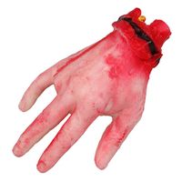 Halloween/horror nep afgehakte lichaamsdelen - bebloede hand - 22 x 12 cm - decoraties   -