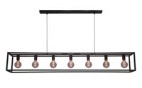 Freelight Hanglamp Esteso 7 lichts L 168 cm B 25 cm zwart