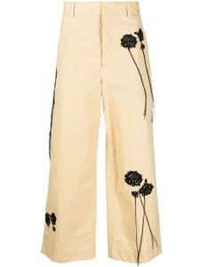 Nanushka pantalon court à fleurs - Jaune