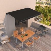 Luifel handmatig uittrekbaar 400x350 cm antracietkleurig