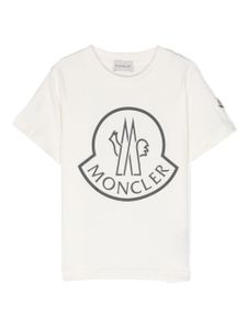 Moncler Enfant t-shirt en coton à logo imprimé - Tons neutres