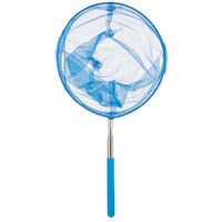 Schepnet/visnet/vlindernet - Uitschuifbaar - blauw - van 38 cm tot 75 cm - thumbnail