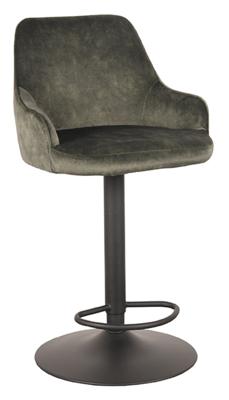 LABEL51 Draaibare Barkruk 'Fender' Velvet, kleur Hunter (zithoogte 64-84cm)