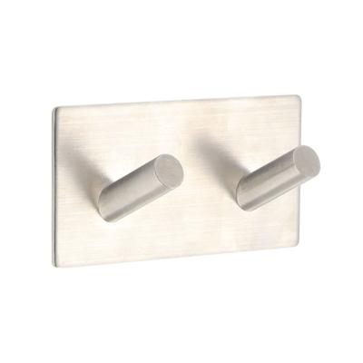 Handdoek haakjes vierkant - 9 x 3 x 5 cm - zilver - Zelfklevende ophang haakjes - Metaal