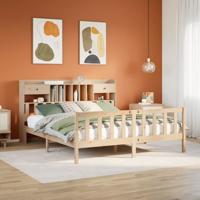 Bed met boekenkast zonder matras massief grenenhout 180x200 cm