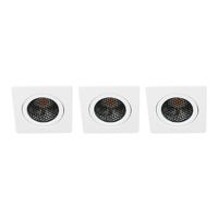 Set 3x Bella Ondiepe LED spot kantelbaar 5Watt vierkant WIT IP65 dimbaar Set 3x Bella Ondiepe LED spot kantelbaar 5Watt vierkant WIT IP65 dimbaar