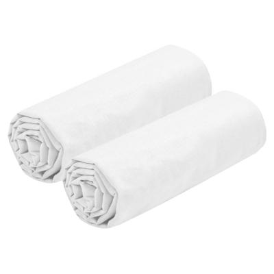 Hoeslaken Eden - 2x - 1-persoons - 90 x 190 cm - wit - hotelkwaliteit - katoen - 30 cm matrasdikte
