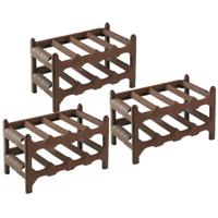 Wijnfles rek - 3x stuks - 41 x 24 x 24 cm - voor 8 flessen - Kunststof - flessenrek - wijnrek