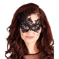 Zwart mysterieus oogmasker voor dames   -