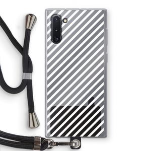 Strepen zwart-wit: Samsung Galaxy Note 10 Transparant Hoesje met koord