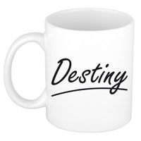 Naam cadeau mok / beker Destiny met sierlijke letters 300 ml