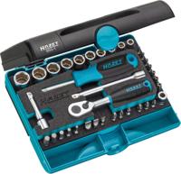 HAZET Dopsleutelset 853-1 | 1/4 inch (6,3 mm) zeskant massief, 1/4 inch (6,3 mm) vierkant hol | Buiten-zeskant-tractieprofiel, Binnen-zeskant-profiel,