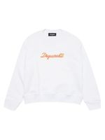 DSQUARED2 KIDS sweat en coton à logo brodé - Blanc