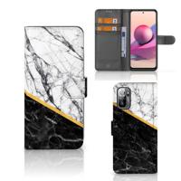 Xiaomi Redmi Note 10/10T 5G | Poco M3 Pro | Bookcase | Marmer Wit Zwart - Origineel Cadeau Man