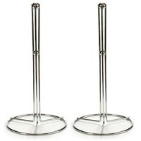 2x stuks stijlvolle basic metalen keukenrolhouders rond 15 x 31 cm - thumbnail