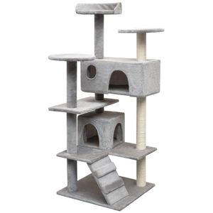 VidaXL Kattenkrabpaal met sisal krabpalen 125 cm grijs