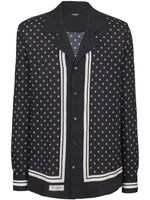 Balmain monogram-scarf long-sleeve shirt - Noir - thumbnail