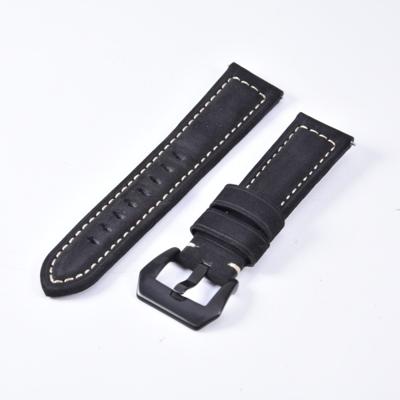 Frosted lederen grote zwarte gesp voor Huawei horloge GT/Watch 2 Pro horlogebandje (zwart)