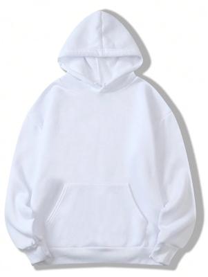Bon&Bon Black Thermal Lined Hoodie - Casual Drop Shoulder Pullover White / L