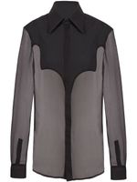 Balmain chemise Western en soie - Noir - thumbnail